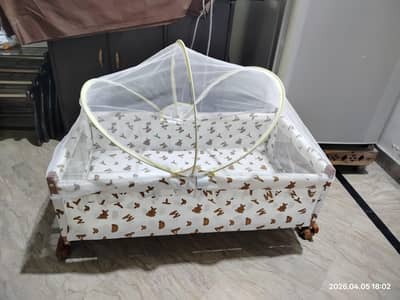 wooden baby swing bed