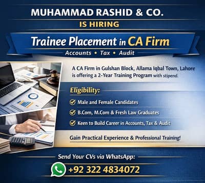 Trainees placement in CA firm