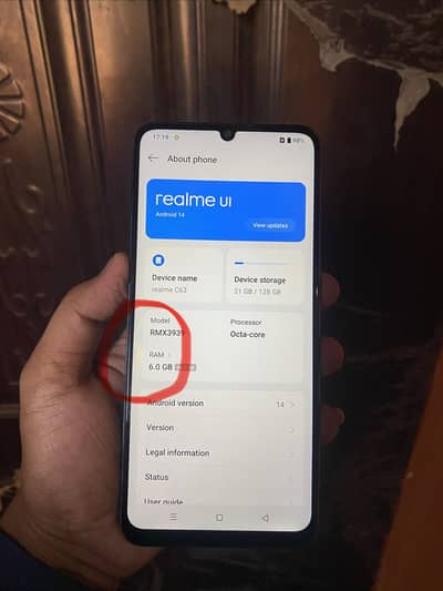Realme c63 6/128 with box