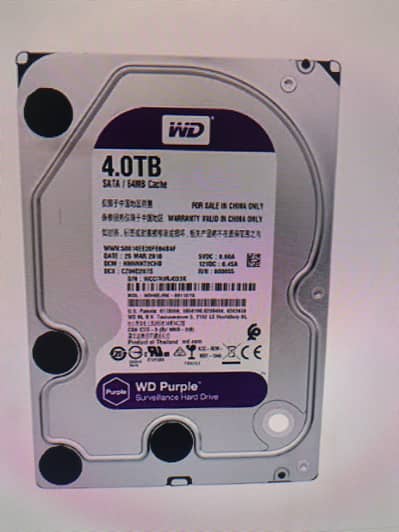 4TB WD SURVEILLANCE PURPLE HARD DRIVE