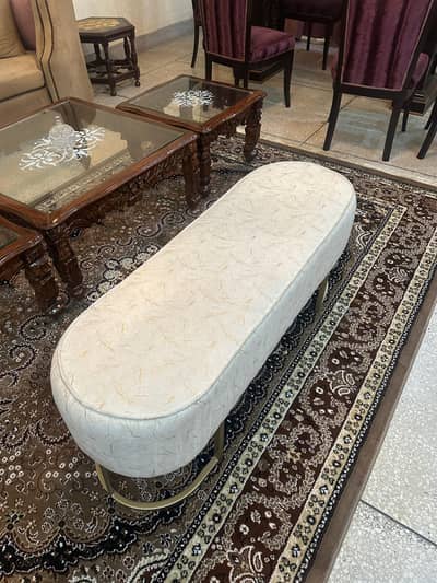 Luxury 3 Seater Ottoman Steel Stool