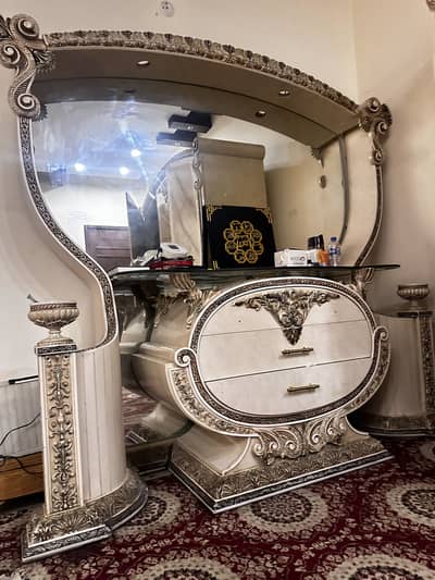 Full Deco Lasani bedroom set Bed almari dressing 2 bed wardrop divider