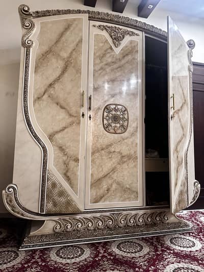 Full Deco Lasani bedroom set Bed almari dressing 2 bed wardrop divider