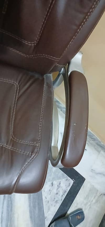 brown leather office chair