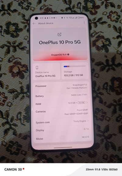 One plus 10pro official PTA 12 512