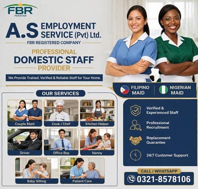 Nigerian,Filipino Cook,Nanny Patient Care,Helper House Maids Available