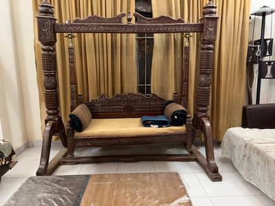 wooden jhoola swing