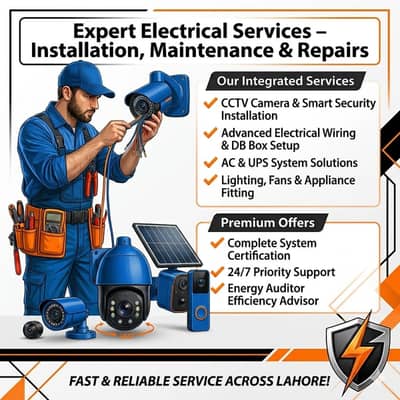 Professional Electrician Available | Wiring, Repair & Installation