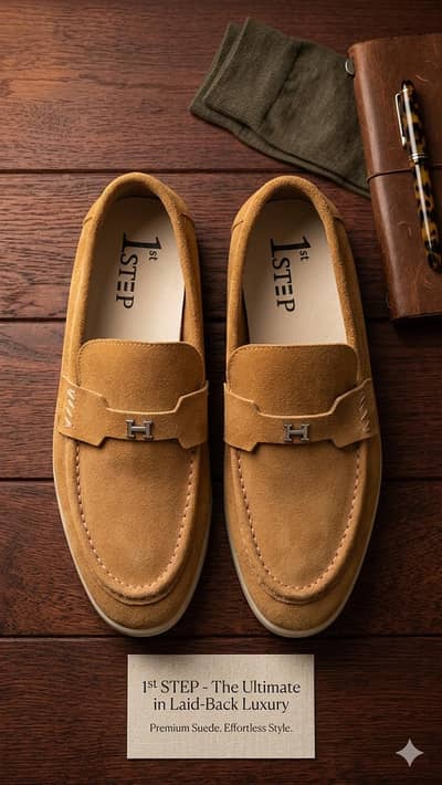 Brand New Original 1st Step Men's Suede Leather Loafers - Size 41