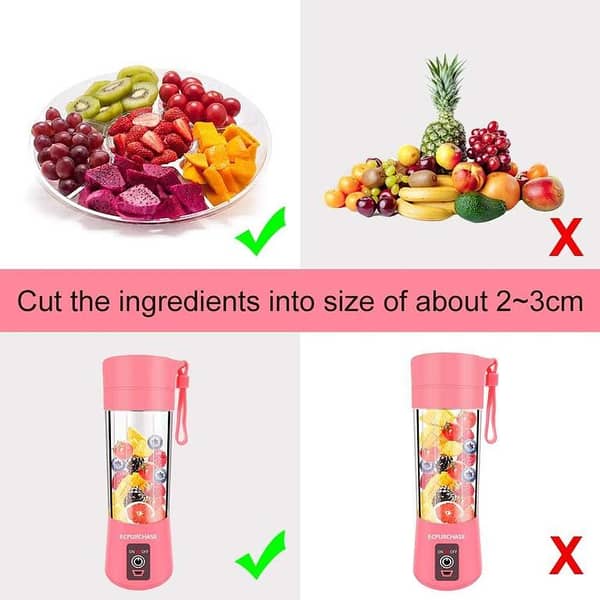 Portable USB Rechargeable Personal Blender, 380ml / 400ml Travel Smoothie Cup with Display - BPA-free