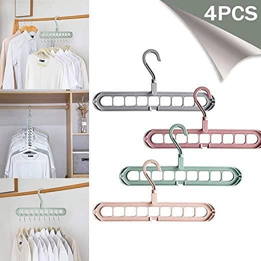 Durable Plastc iMulti-Function 9-Hole Space-Hanger Hangers Towel Organizers Hooks Plastic Storage Organizer