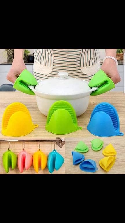 Silicone Cooking Gloves – Heat-Resistant Finger Protector and Pot Holder Mitts (1 Pair)