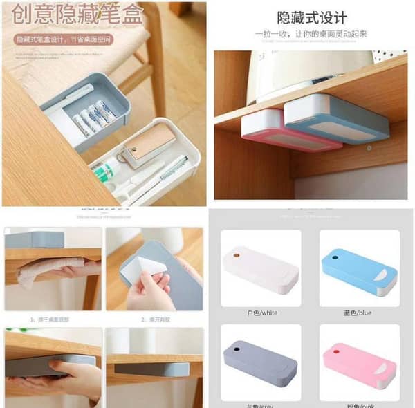 Mini Desk Drawer Organizer: Hidden Under-Table Storage for Small Items