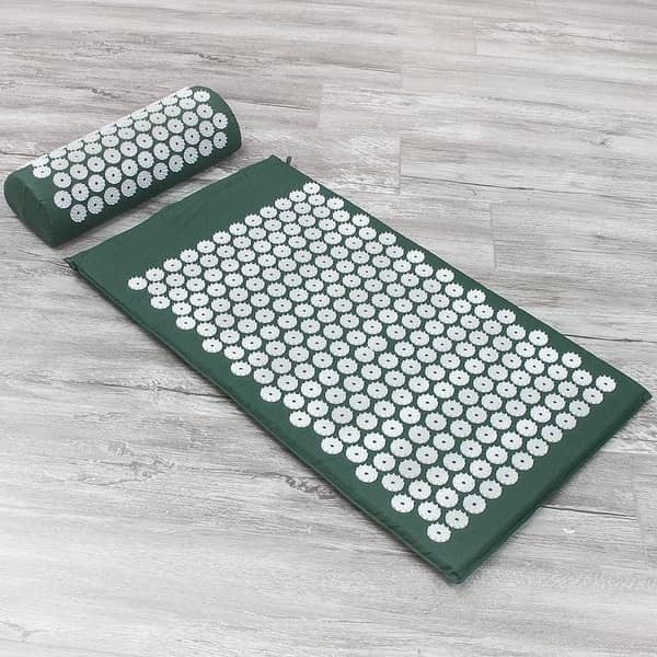 Acupressure Mat and Pillow Set for Back and Neck Relief.