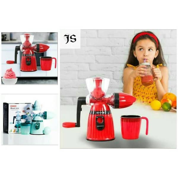 Manual Juicer Masticating Slow Juicer for Fruits, Vegetables, Wheatgrass and Ice Cream – Brand Unknown