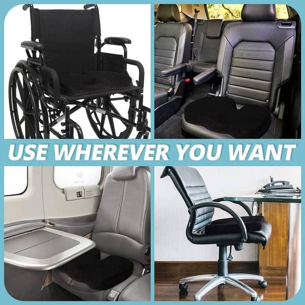 Orthopedic Memory Foam Seat Cushion for Car and Office – Tailbone Support, Ventilated for Back and Sciatica Pain Relief