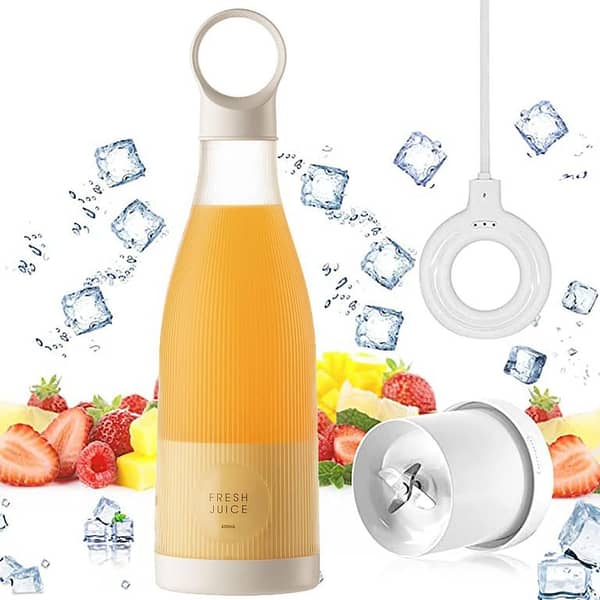 Portable Blender Personal USB Blender with Four Blades (Battery Powered) – Compact Travel Cup for Juices, Shakes, and Smoothies