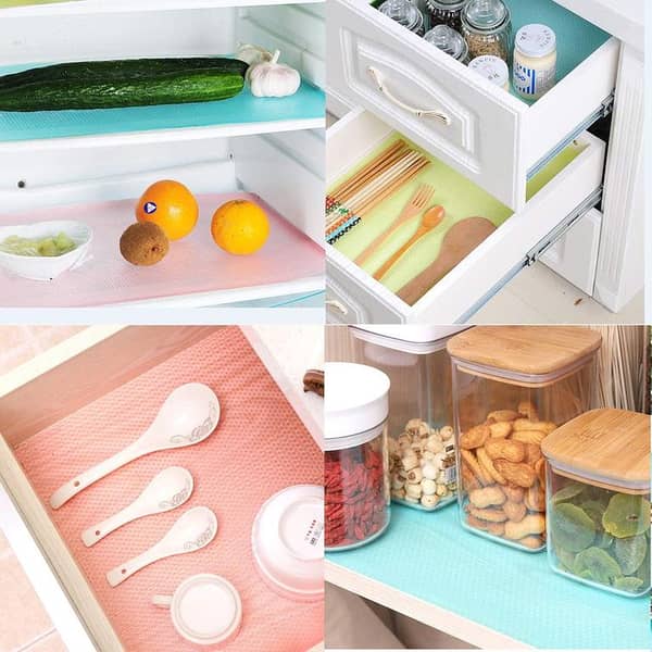 Homealexa Drawer Liner for Fridge: 150 x 45 cm Nonstick, Antibacterial Kitchen Shelve Mats