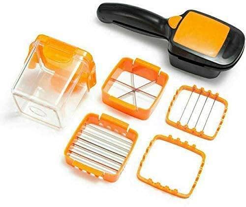 New 5 in 1 Multifunction Vegetable Cutter Manual Vegetable Quick Dicer Fruit Chopper Slicer Non-Skid Base Slicer and Chopper