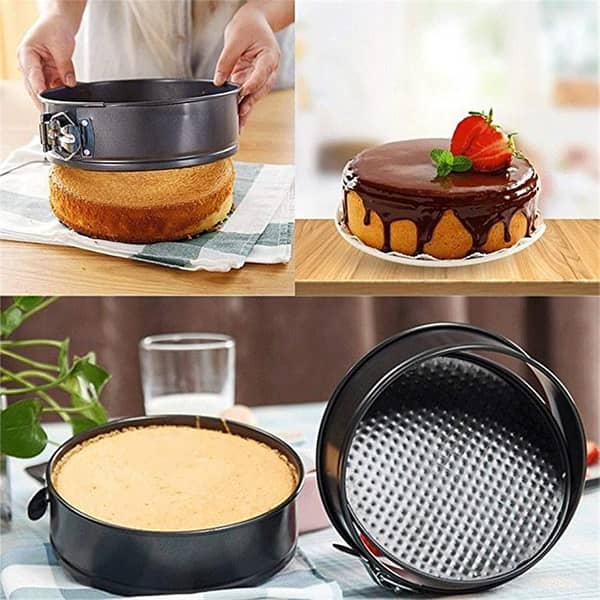 3pcs/Set Round/Heart/Square Cake Baking Pan Carbon Steel Cake Molds Non-Stick Springform Pan Removable Bottom