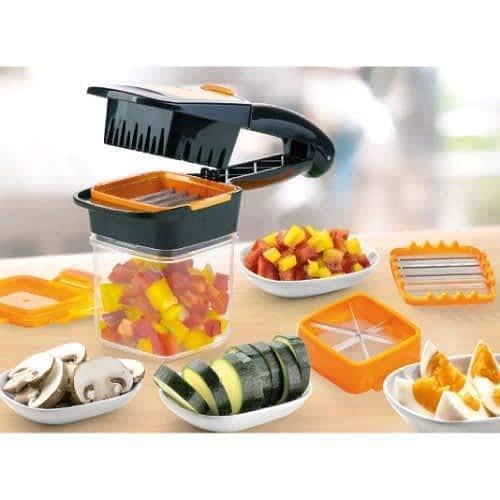 New 5 in 1 Multifunction Vegetable Cutter Manual Vegetable Quick Dicer Fruit Chopper Slicer Non-Skid Base Slicer and Chopper
