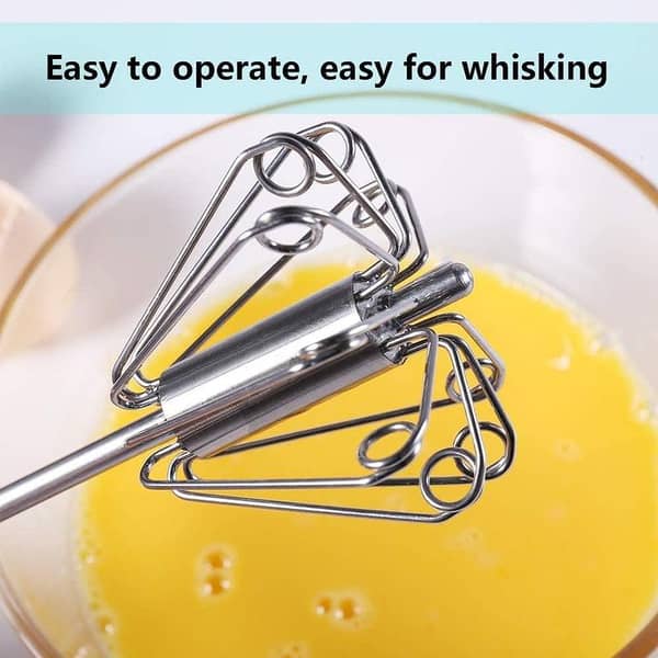 Stainless Steel Whisk Egg Beater (10/12 Inch),Hand Push Kitchen Stainless Steel Ball Utensil For Blending Whisking Beating Stirring