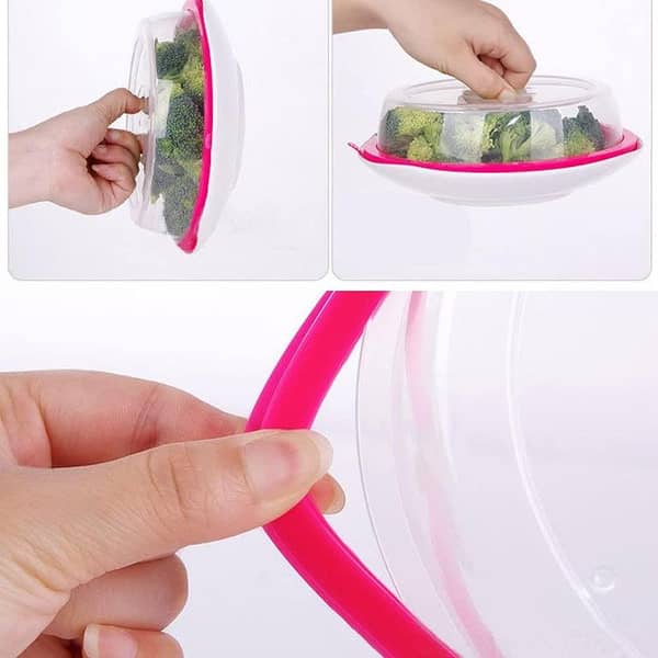 Food-grade Microwave Food Cover Plate Vented Splatter Protector Clear Kitchen Lid Safe Vent - Makes Your Food More Health and Delicious