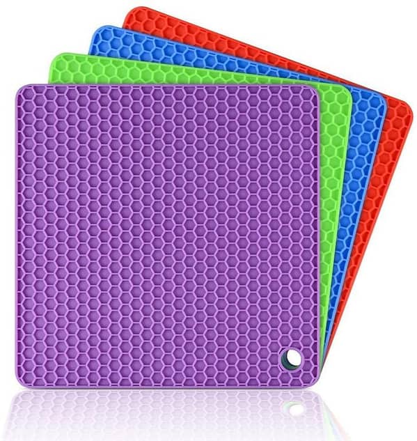Silicone Pot Holder Trivet Mats - Hot Pads Spoon Rest, Multipurpose Trivet for Hot Dishers Heat Resistant Food Grade Silicone