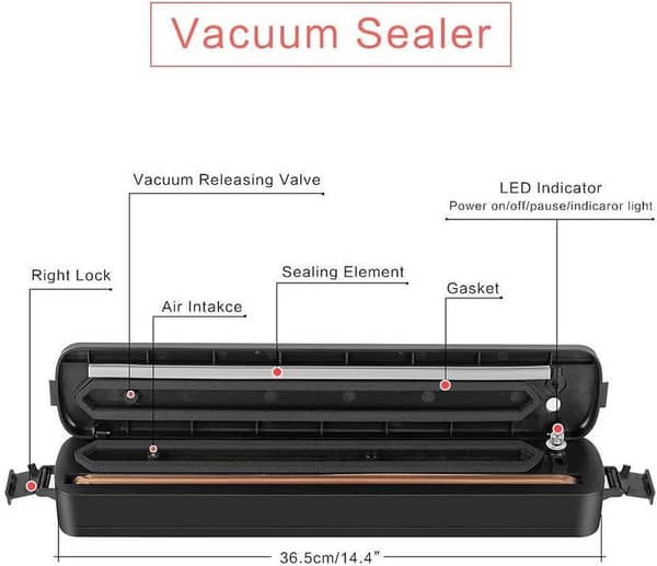 Food Vacuum Sealer Machine, Automatic Mini Portable Vacuum Sealer Home Vacuum Air Sealing System for Food Meat, Meal Preservation/Starter Kit