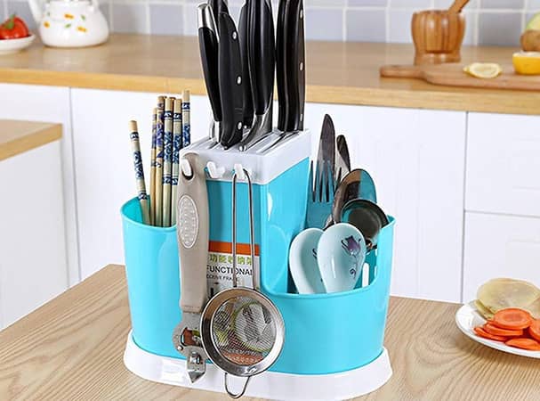Kitchen Cutlery Storage Holder Stand for Kitchen Counter Top/Dining Table Storage Home Use Kitchen Tool Knife Spoon Chopsticks Fork Multi-Function Storage Box Rack