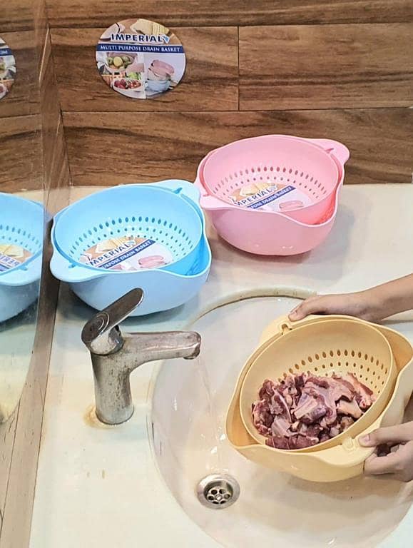 Household Dish Drain Basket Fruit Basket Double PP Plastic Living Room Dish Fruit Basket