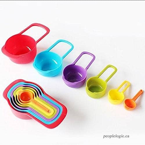 Pack Of 6 - Measuring Cup & Spoon Set - Multicolor