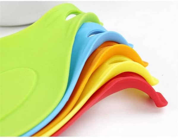 Silicone Heat Resistant Spoon Fork Mat Rest Silicone Spoon Holders Utensil Spatula Holder Kitchen Tool,