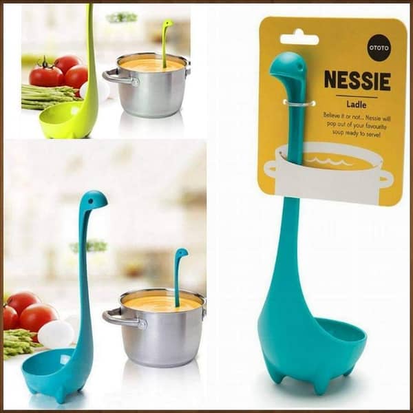 Soup Ladle,Dinosaur Cute Long Handle Soup Spoons, Standing Plastic Spoons, Generic Cartoon Dinosaur Soup Ladle Loch Ness Monster Design Utensil Spoon