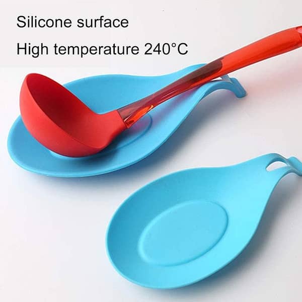 Silicone Heat Resistant Spoon Fork Mat Rest Silicone Spoon Holders Utensil Spatula Holder Kitchen Tool, Pack of  3