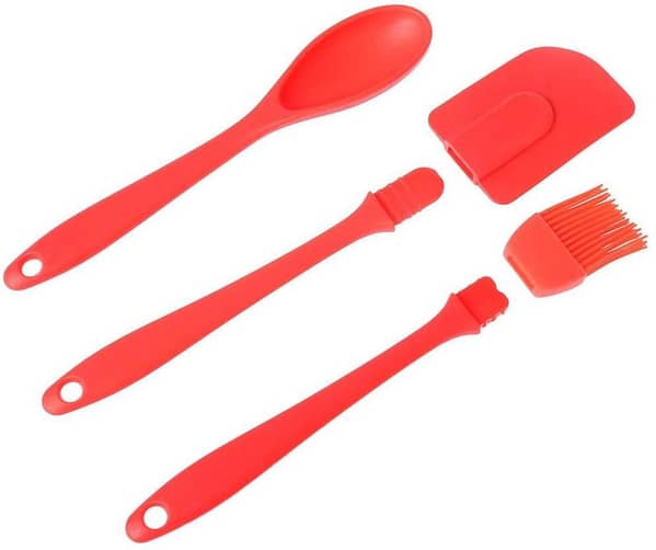 3 pcs / set Silicone Baking Spatula Scraper Tool 1pc Spatula Scraper+ 1 pc Brush + 1 st Spoon Cooking Christmas cake Tools
