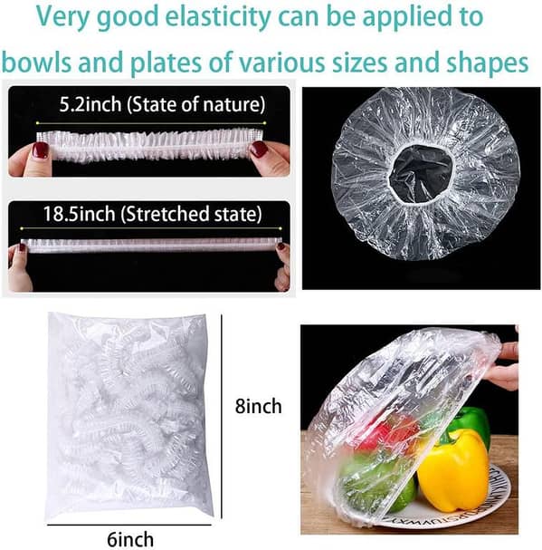 12 pcs Reusable Food Wrap Cover,Elastic Food Bowl Storage Covers - Plastic Cover,Plastic Wrap, Clingwrap, Fresh Keeping Bags- BPA Free
