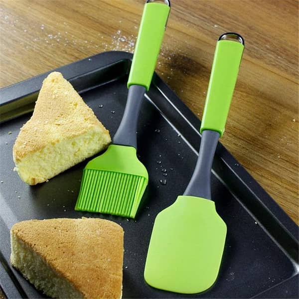Silicone Spatula + Pastry Brush Food Grade BPA Free Heatproof Silicone Oil Brushes Resistant Kitchen Spatulas for BBQ Basting Brush Grilling Pastry