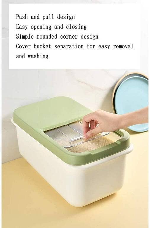 Rice Storage Box: Household Kitchen Plastic Container for Rice, Flour, and Dry Goods (Sealed, Insect-Proof, Moisture-Proof)