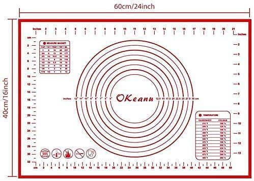 Silicone Baking Mat Reusable Mat for Pizza Dough Scraper Mini Silicone Rolling Pin