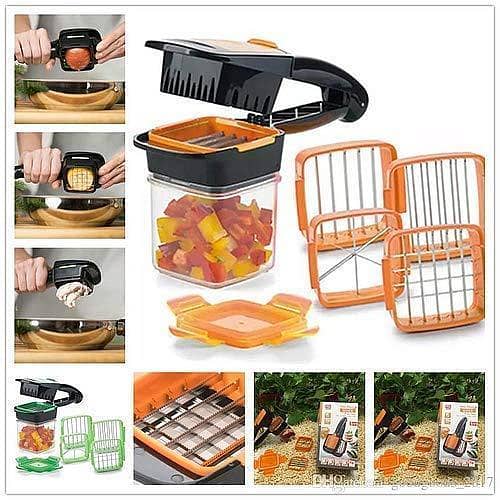 New 5 in 1 Multifunction Vegetable Cutter Manual Vegetable Quick Dicer Fruit Chopper Slicer Non-Skid Base Slicer and Chopper