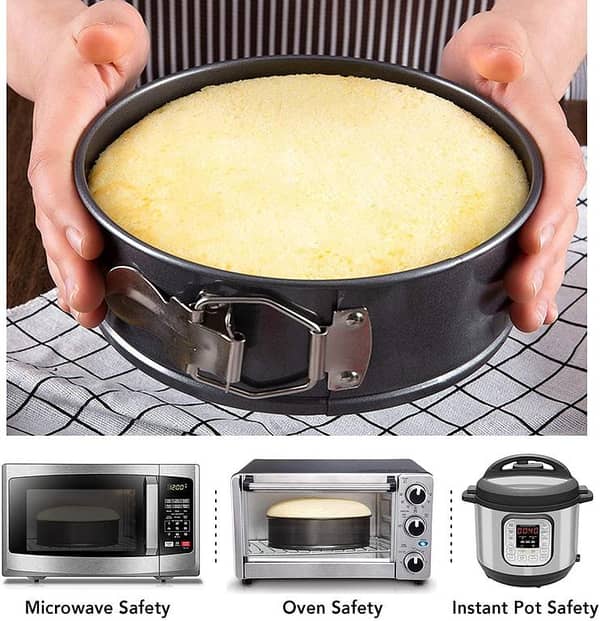 Set of 3 Nonstick Cake Pans,Leakproof Round Cake Pan Set with 3pcs (6" 8" 10") Springform Pan,Bakeware Cheesecake Pan with Removable
