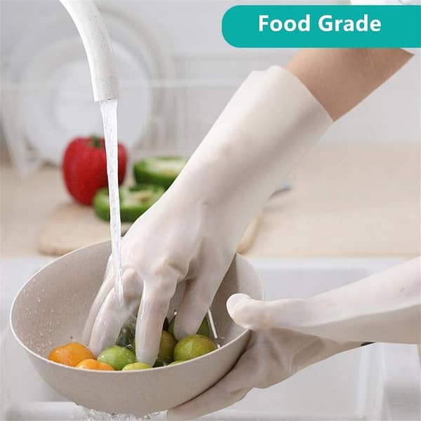 kitchen wash dishes cleaning gloves waterproof long latex non-slip wear-resistant household tools