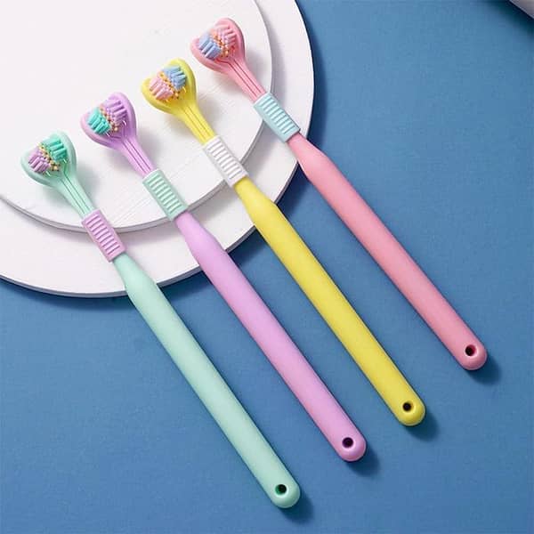 3-Sided Toothbrush All Sides Cleaning Training Tooth Brush Completely Cover The Toothbrush Great Angle Bristles Clean Each Tooth