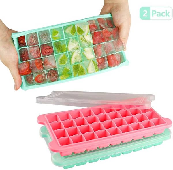 Silicone Ice Cube Trays 36 Cubes Reusable Ice Cube Mold Tray Stackable Flexible Safe for Drink  Cocktail