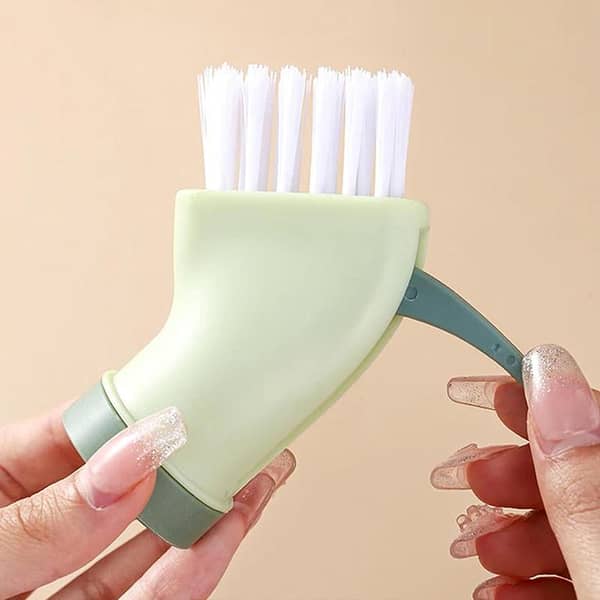 Water Bottle Brush Cleaner, 2-in-1 Gaps Brush Window Seam Cleaner, Gaps Cleaning Brushes, Multifunctional Reusable Wet and Dry Cleaning Brush, Window Crevice Cleaning Brush for Bathroom Corners