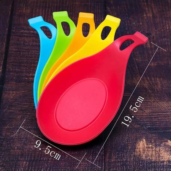 Silicone Heat Resistant Spoon Fork Mat Rest Silicone Spoon Holders Utensil Spatula Holder Kitchen Tool,
