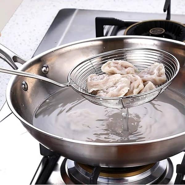 Spider Strainer, Stainless Steel Frying Spoon with Handle,for Deep Fryer, Pasta, Spaghetti, Noodles