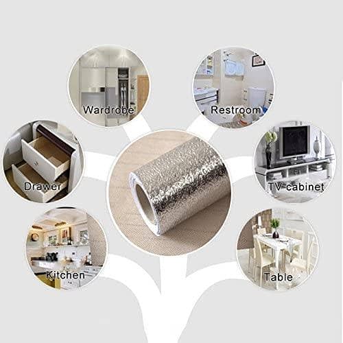 Oil Proof Splash Stickers for Drawer Aluminum Self Adhesive Shelf Liner for Kitchen Drawer (