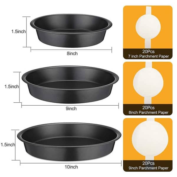 3 Pieces Cake Pan Set Pizza Pan 24/27/29 cm Non-Stick Round Cake Pan Piza  Pan